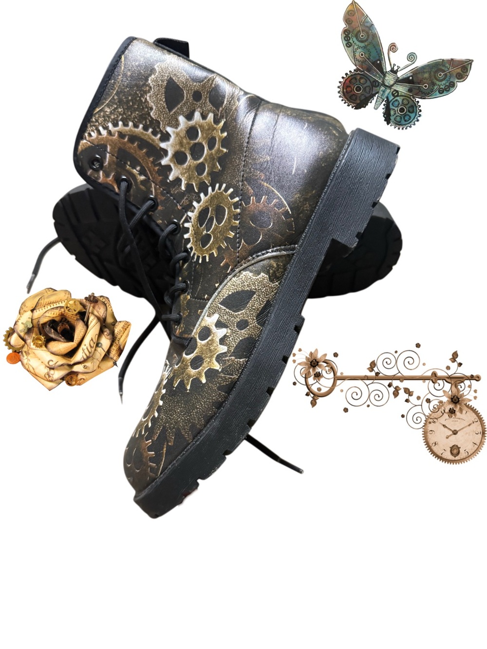 ✨🖤 Steampunk Statement Boots | Corporate Goth | Cosplay Ready | Size 9 🖤✨